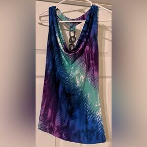 Charlotte Russe Purple and Blue Tie-Dye Blouse